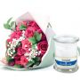 Bouquet de rosas con Vela de lujo aromatizada, Carta de Amor. Envios a toda Colombia