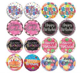 Globos surtidos de 18" Happy Birthday al por mayor en Colombia