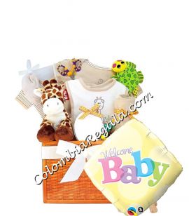 Absolutamente adorable Canasta de Regalos pra Bebé, recién nacido "Baby Safari" 

Utilísima Canasta con productos esenciales para darle la Bienvenida a este Mundo a los bebecitos. Envios a toda Colombia
