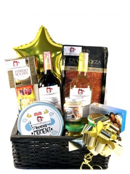 Canasta gourmet Chicago con duo de vinos y delicias. Envios a Colombia