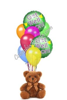 Combo Cariñoso Espectacular Bouquet de Globos Mejorate Pronto y Oso de Peluche para desear una pronta recuperación. Entrega a domicilio, Compra online, Rapido, Facil y Seguro, Globos mejorate pronto en Colombia, Globos get well soon en Colombia