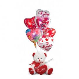 Encanta con este maravilloso combo romántico. 

Incluye Oso de Peluche importado extra fino y Bouquet de 6 Globos metalizados. Ideal para cualquier ocasión. Envio de Regalos a Colombia