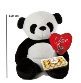 Oso Panda 110, Adorable Oso Panda de Peluche super Grande con Chocolates, Compra online, Rapido, Facil y Seguro, Entrega en Toda Colombia, Entrega a Domicilio Gratis